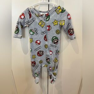 Nintendo Mario brothers Kids One Piece - Gray 0-3m